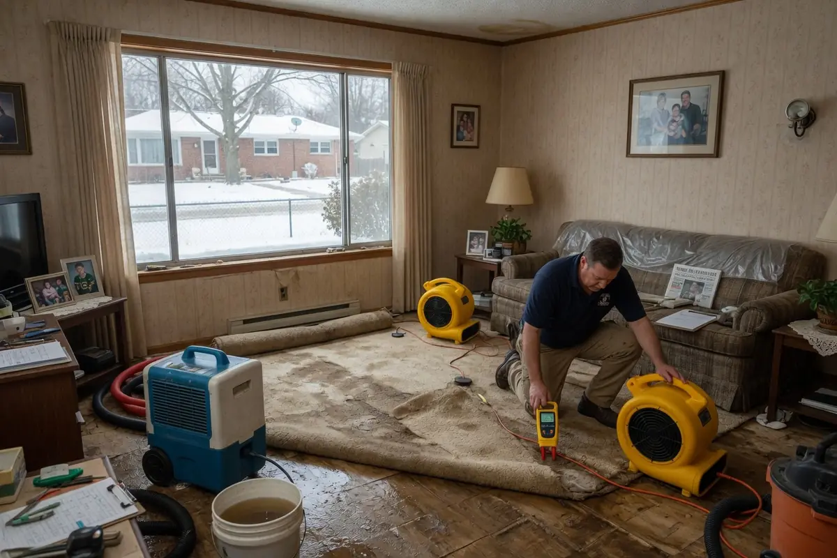 Water Damage Restoration Rockford IL, LLC crew at work